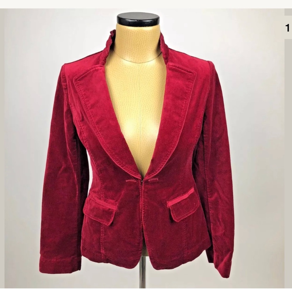 WHBM Military Band Velvet Jacket Medium